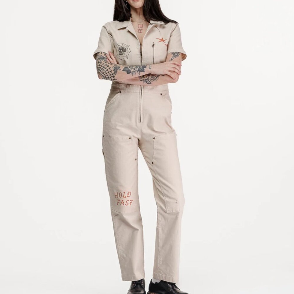 NWT P&Co Chaos Carpenter Boilersuit Jumpsuit - Vintage Bone Sz UK6/US2